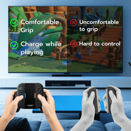 ด้ามจับชาร์จ JOY-CON NINTENDO SWITCH 2 DOBE TNS-3177 พร้อมแม่เหล็กและสายชาร์จในตัว_6